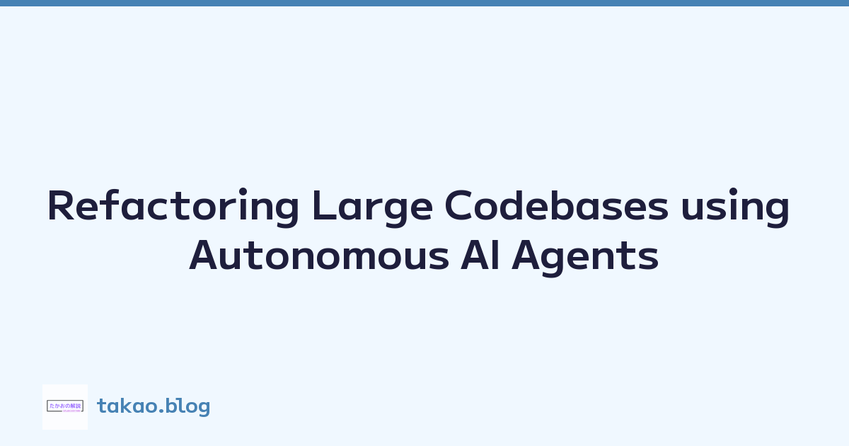 Featured image of post Refactoring Large Codebases using Autonomous AI Agents