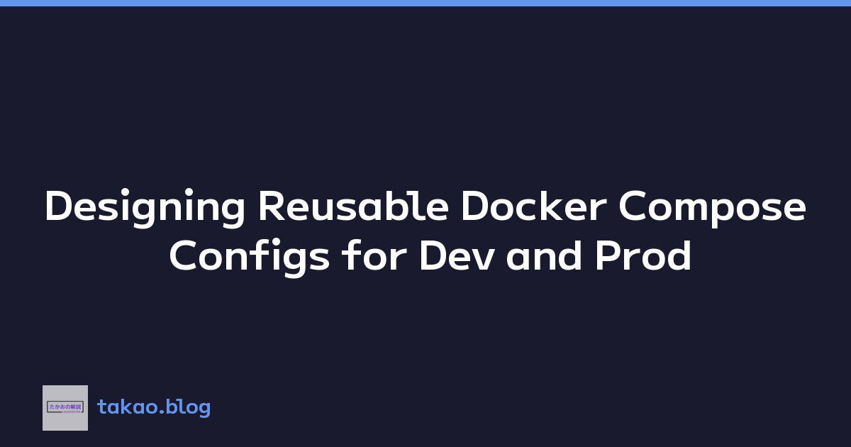 Designing Reusable Docker Compose Configs for Dev and Prod