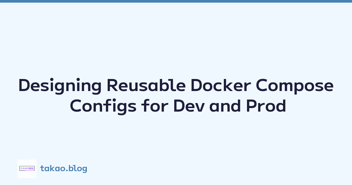 Designing Reusable Docker Compose Configs for Dev and Prod