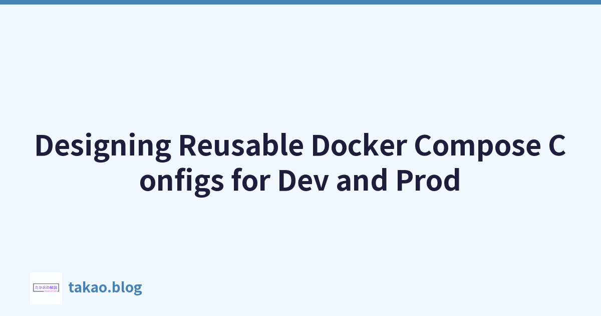 Designing Reusable Docker Compose Configs for Dev and Prod