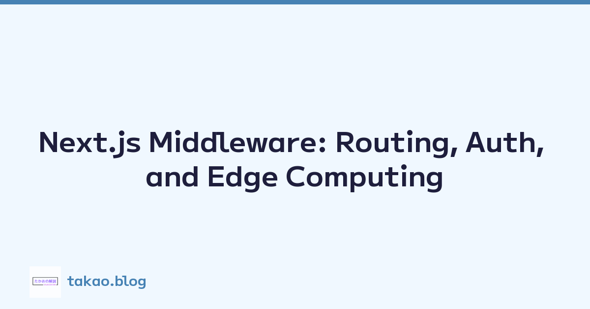 Next.js Middleware: Routing, Auth, and Edge Computing