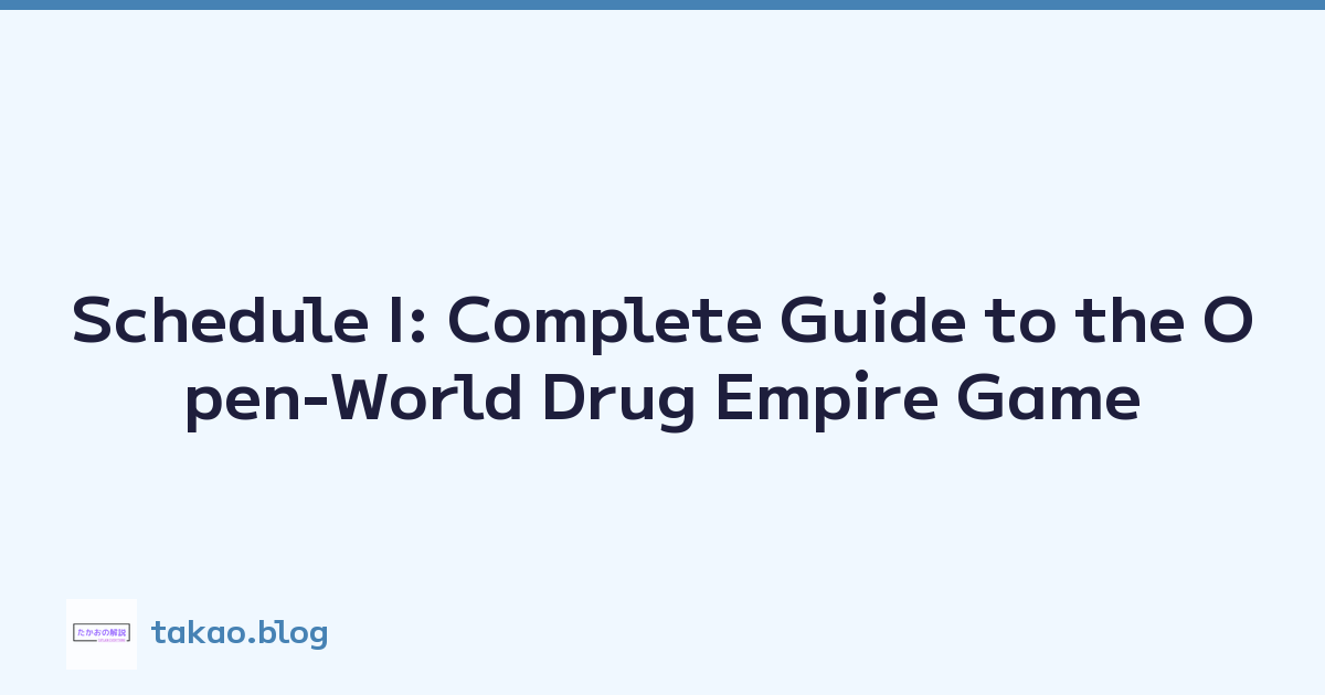 Featured image of post Schedule I: Complete Guide to the Open-World Drug Empire Game