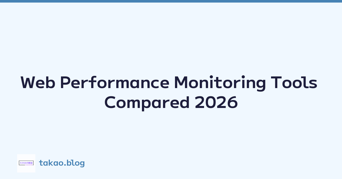 Web Performance Monitoring Tools Compared 2026