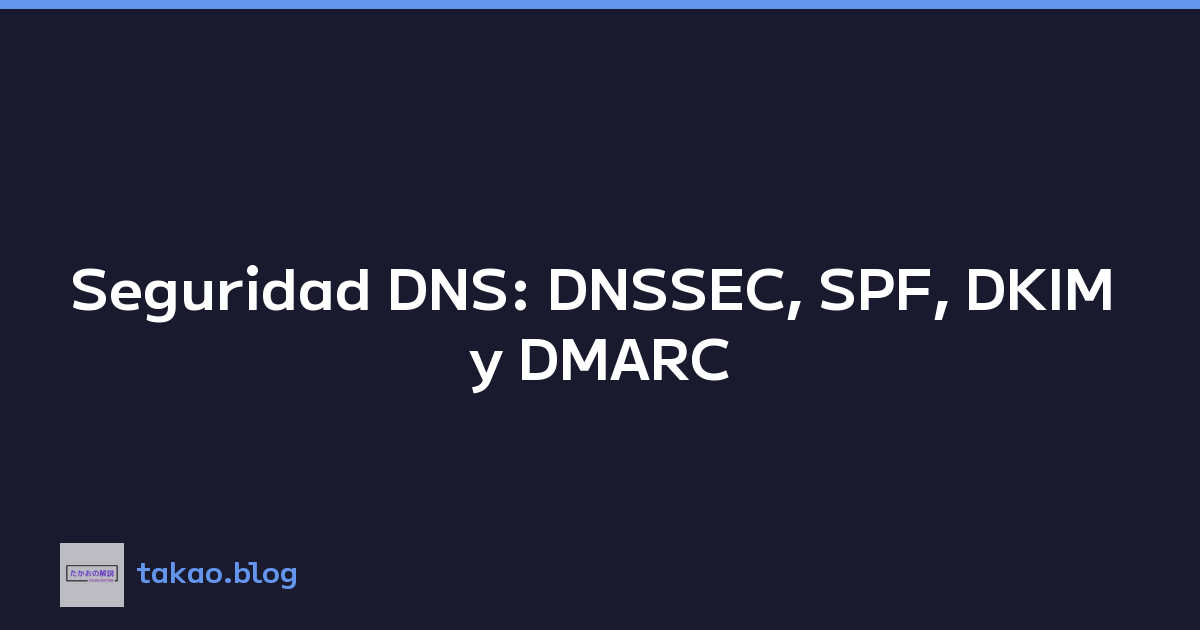 Seguridad DNS: DNSSEC, SPF, DKIM y DMARC