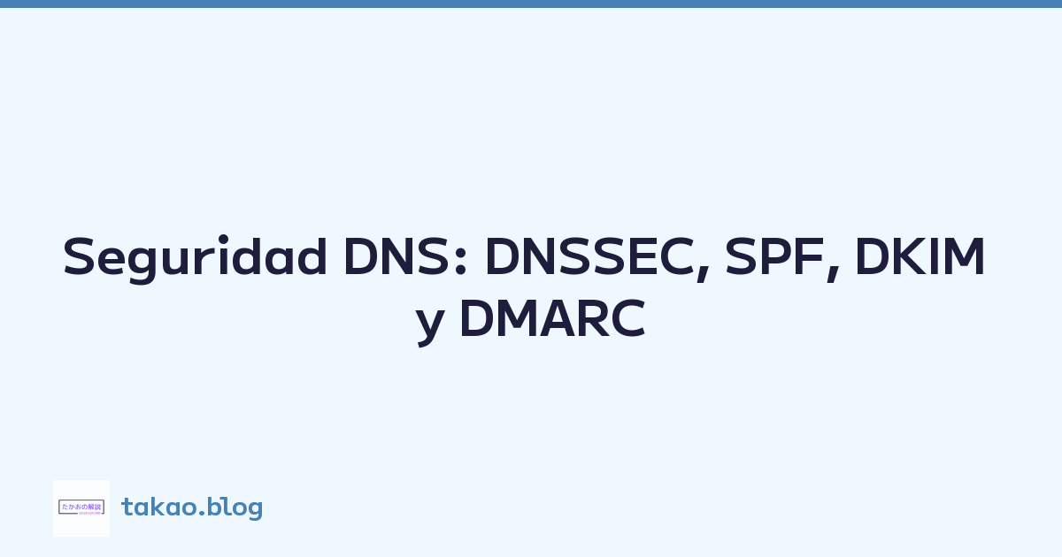 Seguridad DNS: DNSSEC, SPF, DKIM y DMARC